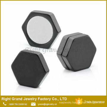 Provided Customized Stainless Steel Fashion Hexagon Magnetic Earring Jewelry